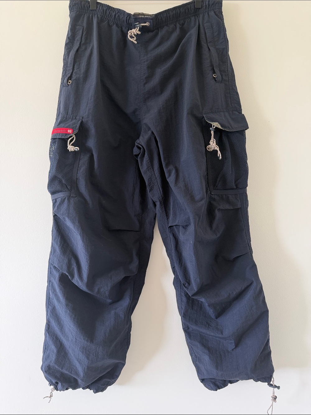 Abercrombie & Fitch Vintage A92 Nylon Cargo Pants Mesh Y2K Parachute 90s - Picture 2 of 13